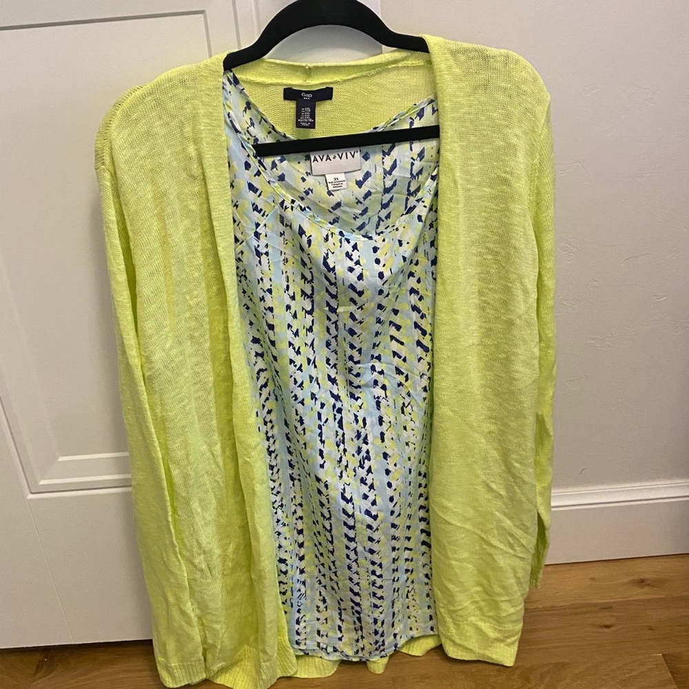 GAP lime green cardigan NWT XXL